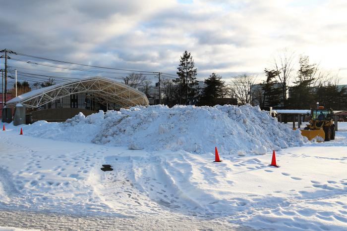 搬入された雪の様子