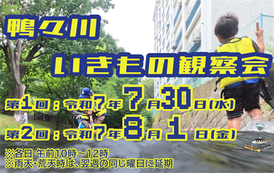 鴨々川いきもの観察会バナー